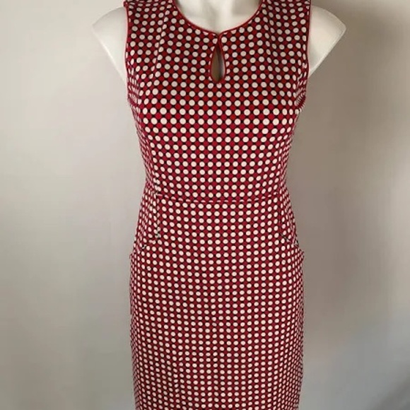 Lands End Polka Dot Dress Sheath Size 12 - Picture 1 of 3